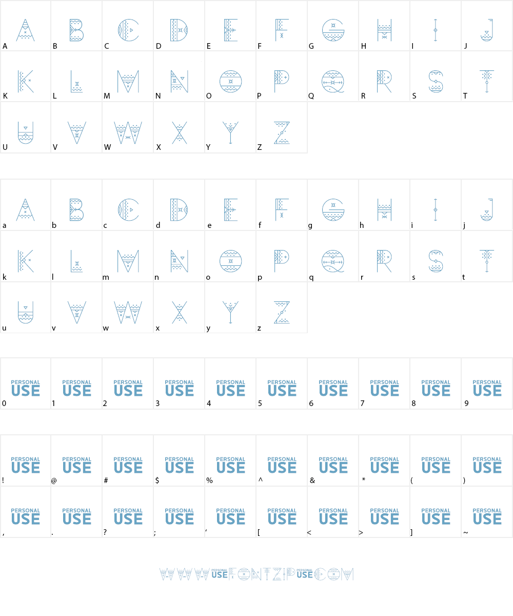 Zilap Africa Font Character